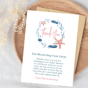 Waterverf Onderwater Zeesterren & Koraalrif Bedankkaart