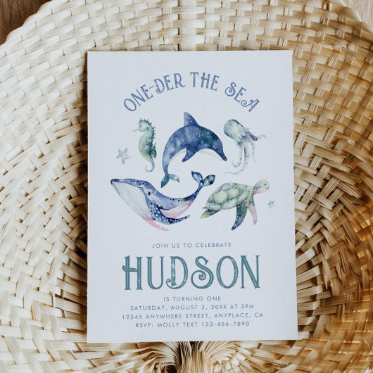 Waterverf One-der the Zee Uitnodiging