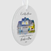 Waterverf Ons nieuwe adres Aangepaste homeforum Fo Ornament (voorkant)