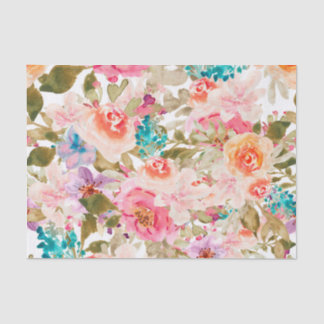 Waterverf ontkoppeling met Pinks en Peach Tissuepapier