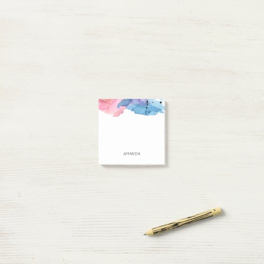  waterverf ontwerp aangepaste post it note (Op bureau)