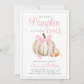 Waterverf Onze kleine pompoen lint boog Kaart (Voorkant)