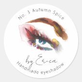Waterverf oogschilderij make-up oogschaduw verpakk ronde sticker (Voorkant)