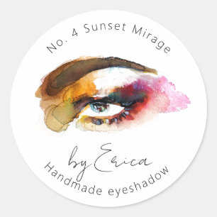 Waterverf oogschilderij make-up oogschaduw verpakk ronde sticker