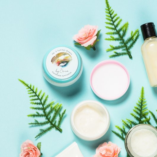 Waterverf oogschilderij make-up oogschaduw verpakk ronde sticker