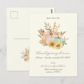 Waterverf oogst  Thanksgiving Briefkaart (Voorkant / Achterkant)