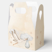 Waterverf Ooievaar Baby shower Bedankdoosjes (Geopend)