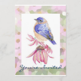 Waterverf Oostelijke Bluebird Blue Bird Art Kaart