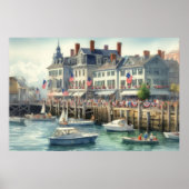 Waterverf oostkust waterlandschap poster (Voorkant)