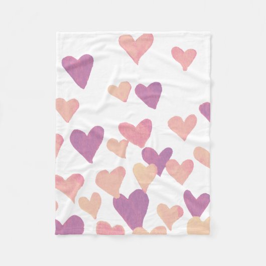 Waterverf op dag van de valentijn Harten - pastelr Fleece Deken (Voorkant)