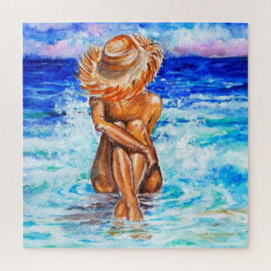 Waterverf - op de kust - legpuzzel