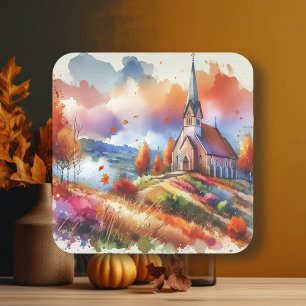 Waterverf op een Herfst dag Vierkante Sticker