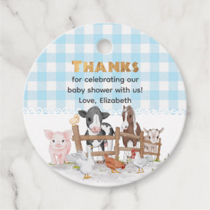 Waterverf op het Baby shower van landbouwhuisdiere Bedankjes Labels