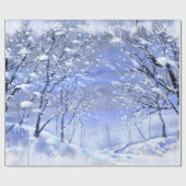 Waterverf-opvulpapier voor winterBossen Cadeaupapier (Vlak)