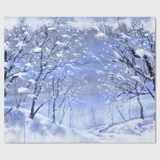 Waterverf-opvulpapier voor winterBossen Cadeaupapier (Vlak)