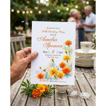 Waterverf Oranje Afrikaner Bloemen Verjaardag