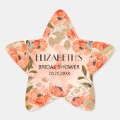 Waterverf Oranje Bloem Bruiloftsfeest Ster Sticker (Voorkant)