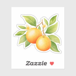 Waterverf Oranje Bloem Sticker