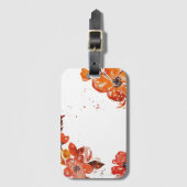 Waterverf oranje bloemcompacte spiegel bagagelabel (Voorkant (verticaal))