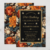 Waterverf Oranje bruine herfstbladeren 21e verjaar Kaart (Voorkant / Achterkant)