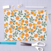  Waterverf Oranje Citrus Botanische Patroon Tissuepapier (Craft)