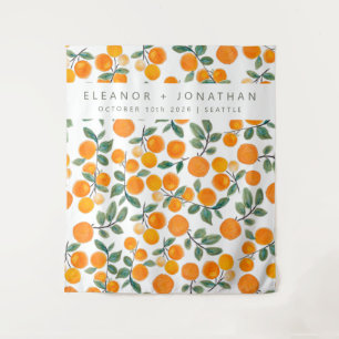Waterverf Oranje Citrus Photo Booth Backdrop Wandkleed