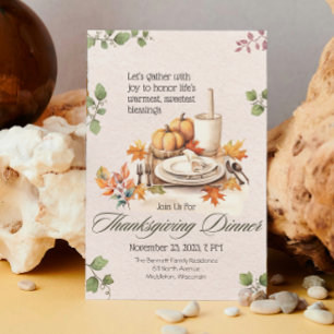 Waterverf Oranje Cottagecore Thanksgiving Feest Kaart