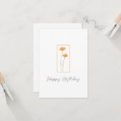 Waterverf Oranje Daisies Kaart (Voorkant / Achterkant in situ)