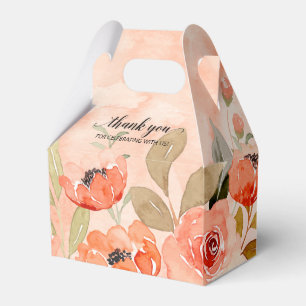 Waterverf Oranje Floral Bedankdoosjes