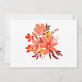 Waterverf Oranje Floral Bridal Shower Kaart (Achterkant)