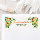 Waterverf Oranje Fruit Wedding Return Address Etiket (Insitu)