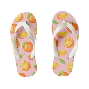 Waterverf Oranje fruitpatroon Kinder Teenslippers