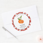 Waterverf Oranje Marmelade Jam pot  Ronde Sticker (Envelop)