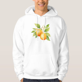Waterverf Oranje Met Bloem Hoodie
