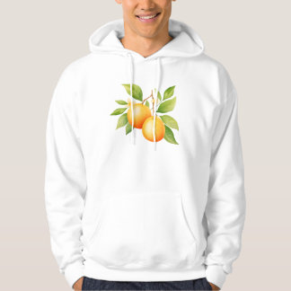 Waterverf Oranje Met Bloem Hoodie