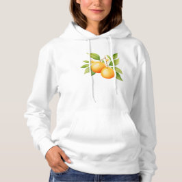 Waterverf Oranje Met Bloem Hoodie