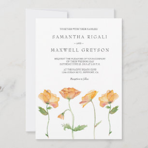 Waterverf Oranje papaver Kaart