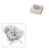 Waterverf Oranje papaver Rubberstempel (Gestempeld)