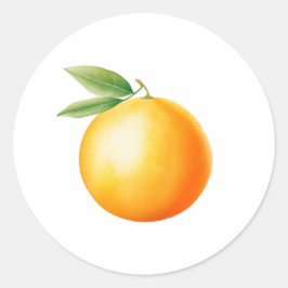 Waterverf Oranje Ronde Sticker