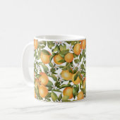 Waterverf Oranje vruchten en Oranje bloesem Koffiemok (Voorkant links)
