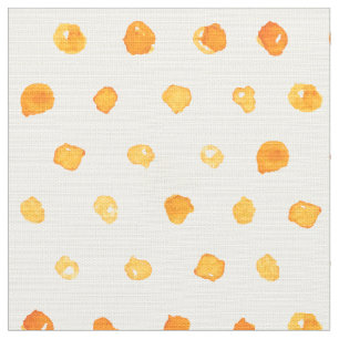 Waterverf Oranje Yellow Dot Pattern Fabric Stof