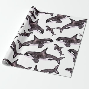 Waterverf Orca Cadeaupapier