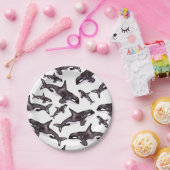 Waterverf Orca Papieren Bordje (Feest)