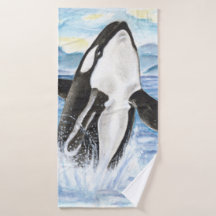 Waterverf Orca Whale Baching