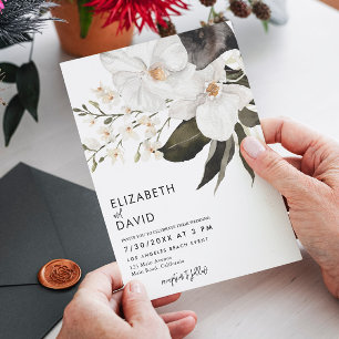 Waterverf Orchid Elegant Simple Minimal Wedding Kaart