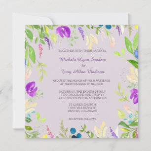 Waterverf Orchid Floral Border Wedding Kaart