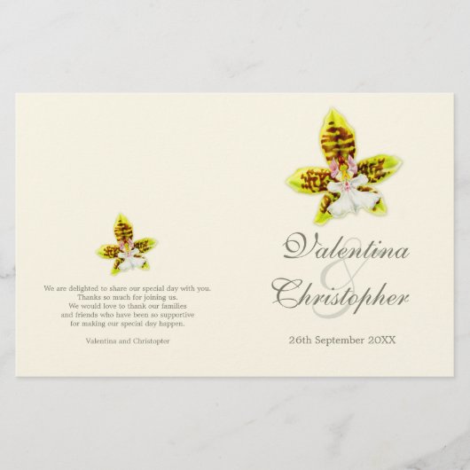 Waterverf - Orchid flower trouwprogramma (Voorkant)