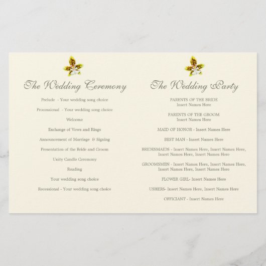 Waterverf - Orchid flower trouwprogramma (Achterkant)