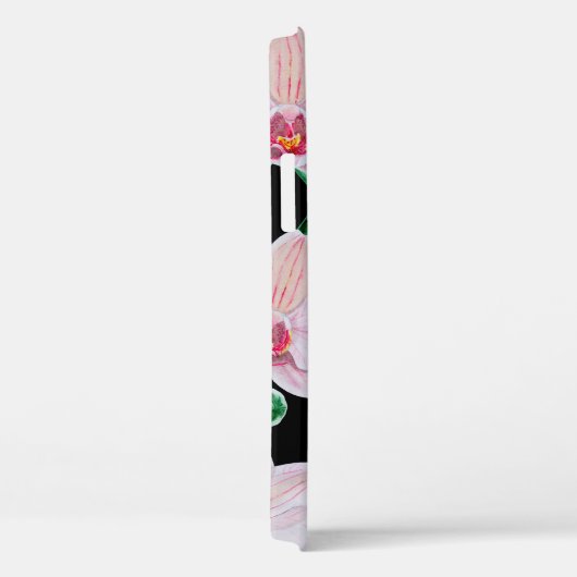 Waterverf orchidebloemen en eucalyptusbladeren pa Case-Mate iPhone case (Achterkant / Rechts)