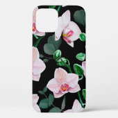 Waterverf orchidebloemen en eucalyptusbladeren pa Case-Mate iPhone case (Achterkant)